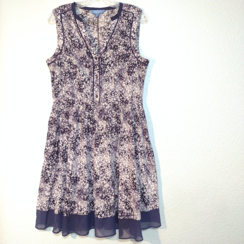 Simply Vera by Vera Wang | Sz: L | Purple and White Printed Dress